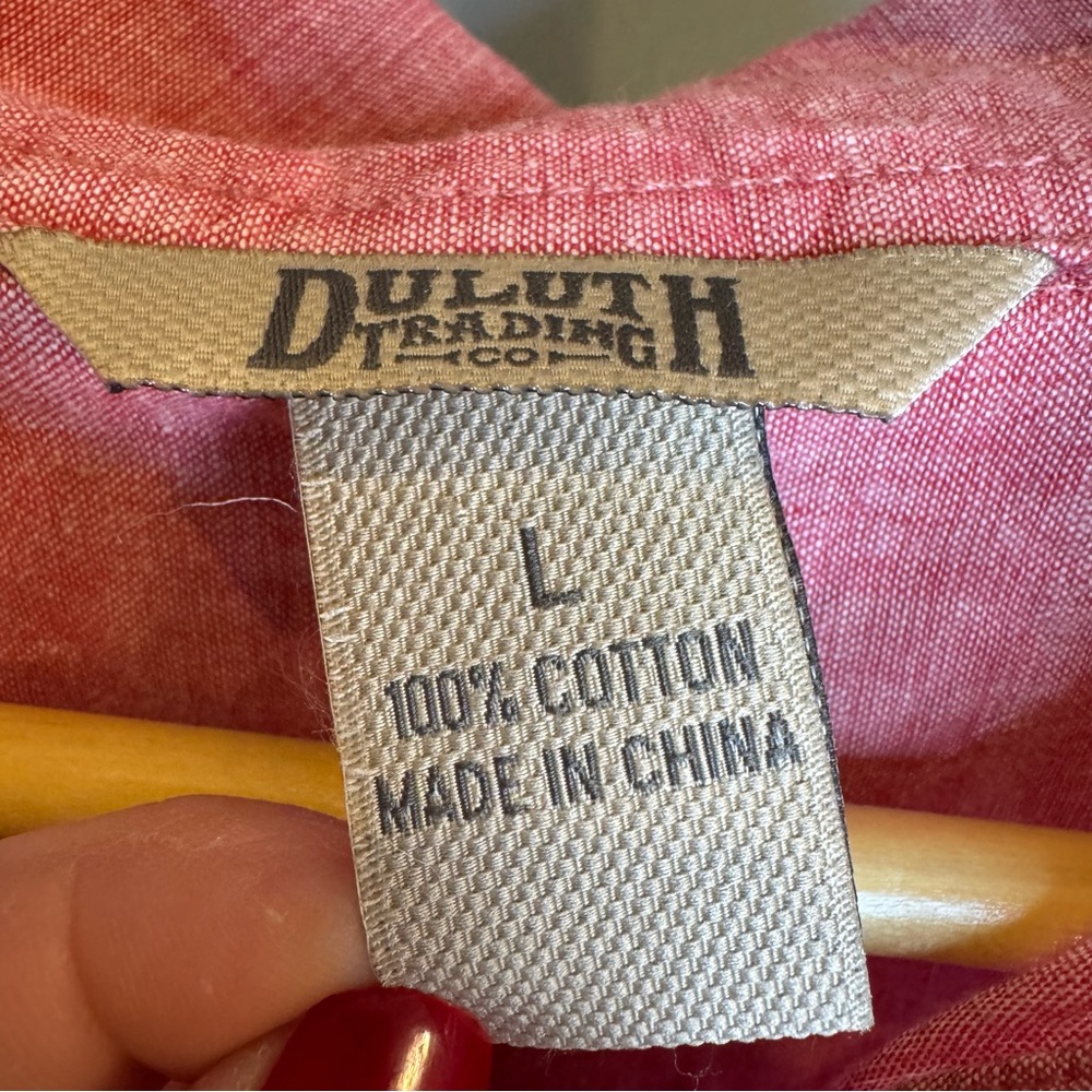 Duluth Trading Co Red Cotton Pullover Tunic Shirt‎ Women’s L - Picture 8 of 12